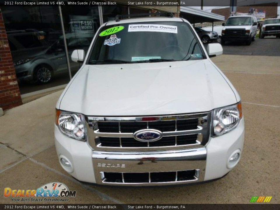 2012 Ford Escape Limited V6 4WD White Suede / Charcoal Black Photo #2