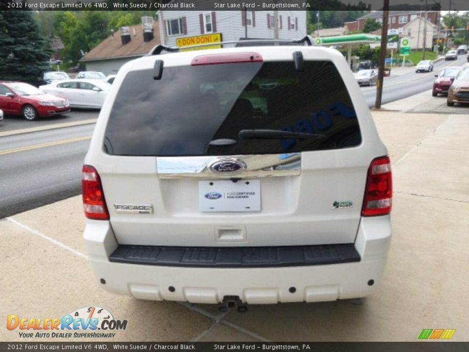 2012 Ford Escape Limited V6 4WD White Suede / Charcoal Black Photo #6