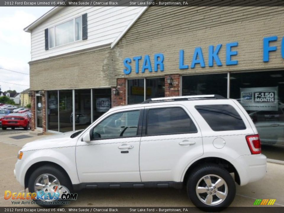 2012 Ford Escape Limited V6 4WD White Suede / Charcoal Black Photo #8