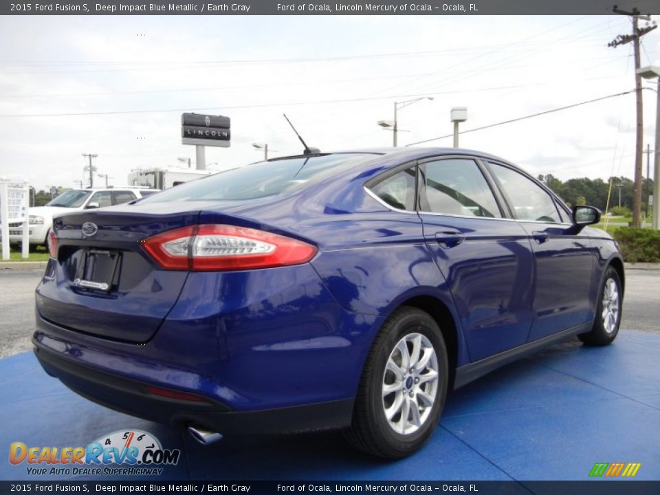 2015 Ford Fusion S Deep Impact Blue Metallic / Earth Gray Photo #3