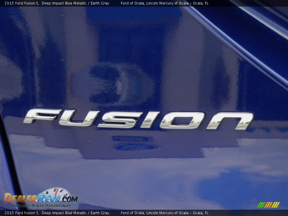 2015 Ford Fusion S Deep Impact Blue Metallic / Earth Gray Photo #4