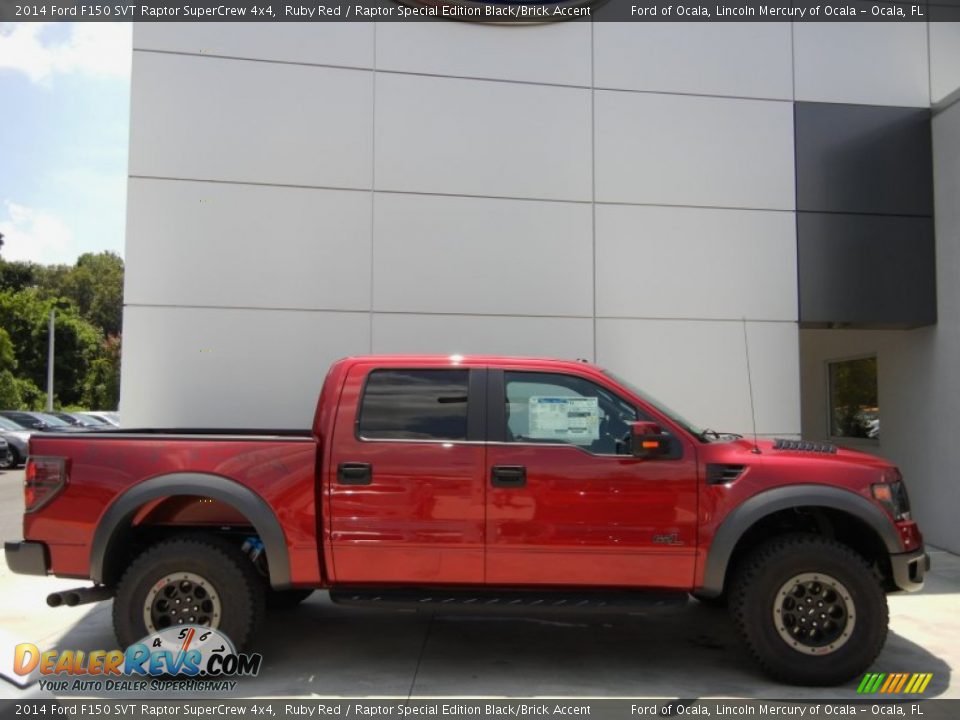 2014 Ford F150 SVT Raptor SuperCrew 4x4 Ruby Red / Raptor Special Edition Black/Brick Accent Photo #3