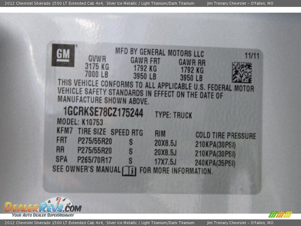 2012 Chevrolet Silverado 1500 LT Extended Cab 4x4 Silver Ice Metallic / Light Titanium/Dark Titanium Photo #17