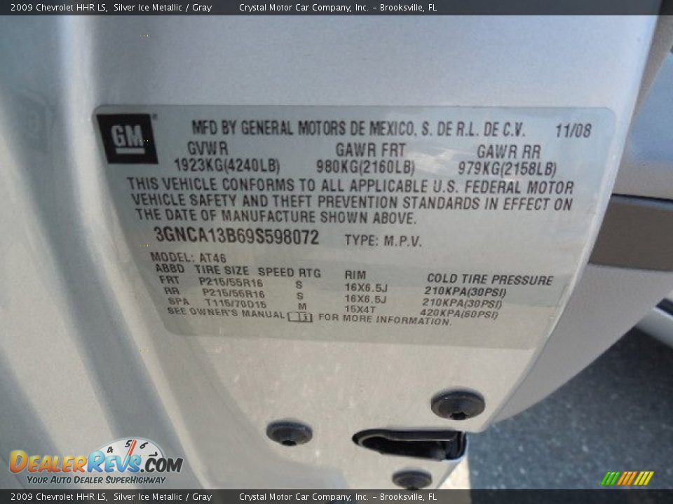 2009 Chevrolet HHR LS Silver Ice Metallic / Gray Photo #23