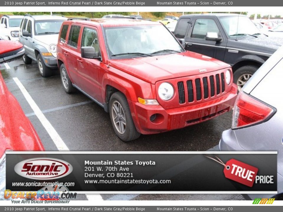 2010 Jeep Patriot Sport Inferno Red Crystal Pearl / Dark Slate Gray/Pebble Beige Photo #1