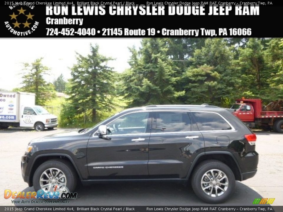 2015 Jeep Grand Cherokee Limited 4x4 Brilliant Black Crystal Pearl / Black Photo #1