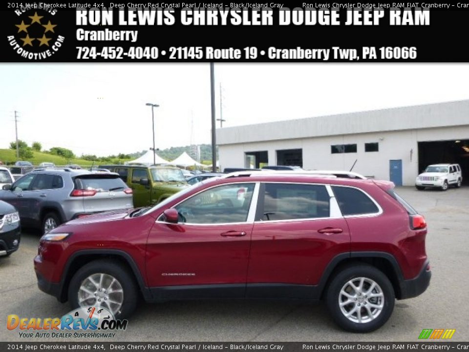 2014 Jeep Cherokee Latitude 4x4 Deep Cherry Red Crystal Pearl / Iceland - Black/Iceland Gray Photo #1