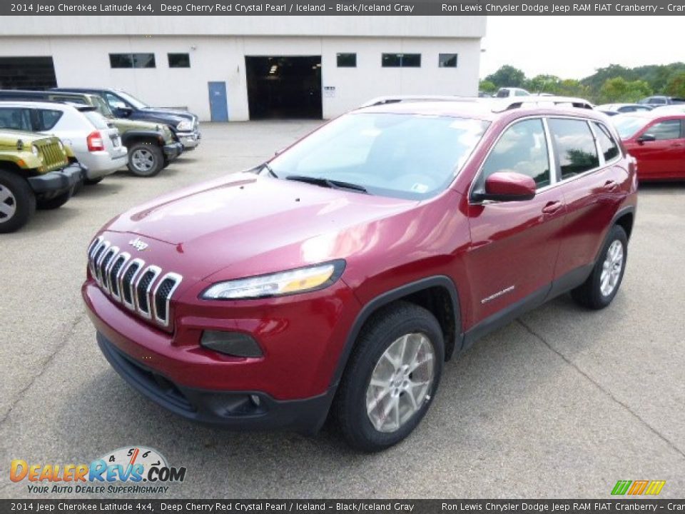 2014 Jeep Cherokee Latitude 4x4 Deep Cherry Red Crystal Pearl / Iceland - Black/Iceland Gray Photo #2