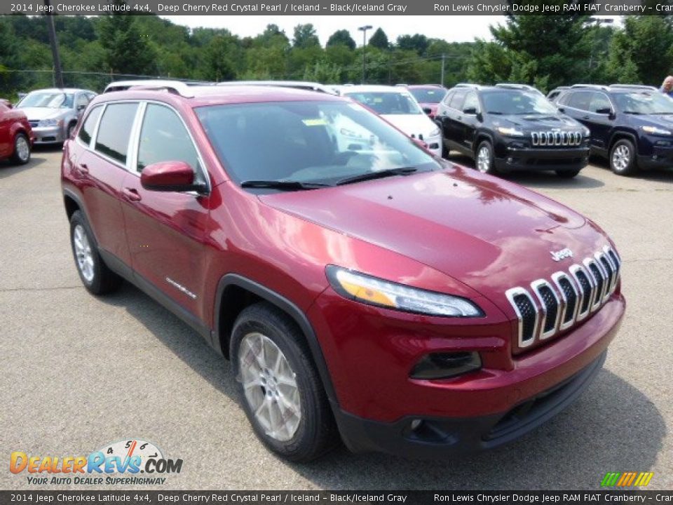 2014 Jeep Cherokee Latitude 4x4 Deep Cherry Red Crystal Pearl / Iceland - Black/Iceland Gray Photo #4