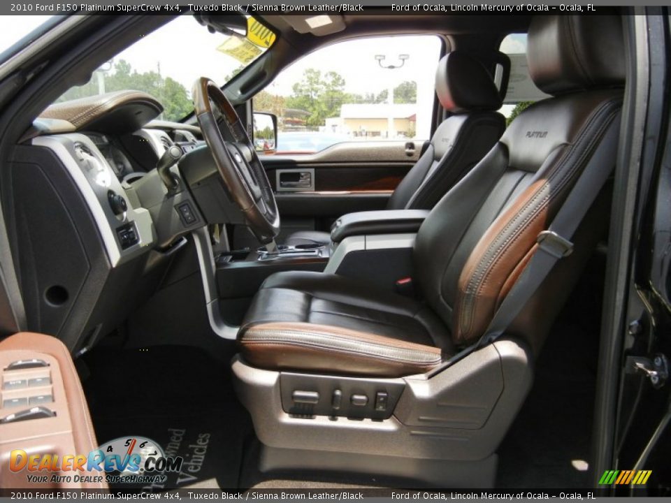 2010 Ford F150 Platinum SuperCrew 4x4 Tuxedo Black / Sienna Brown Leather/Black Photo #12