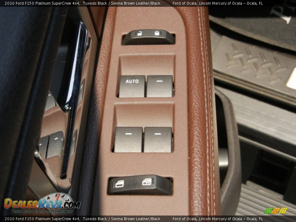 2010 Ford F150 Platinum SuperCrew 4x4 Tuxedo Black / Sienna Brown Leather/Black Photo #14