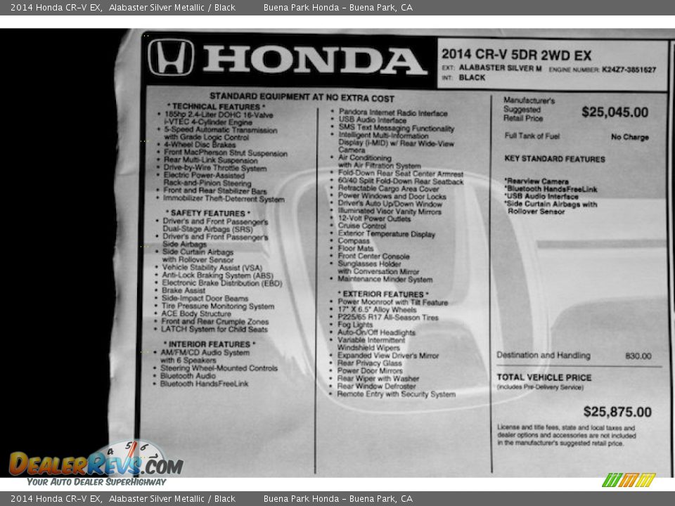 2014 Honda CR-V EX Alabaster Silver Metallic / Black Photo #20