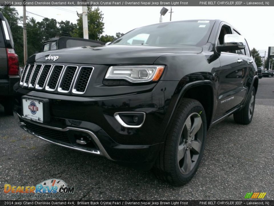 2014 Jeep Grand Cherokee Overland 4x4 Brilliant Black Crystal Pearl / Overland Nepal Jeep Brown Light Frost Photo #1