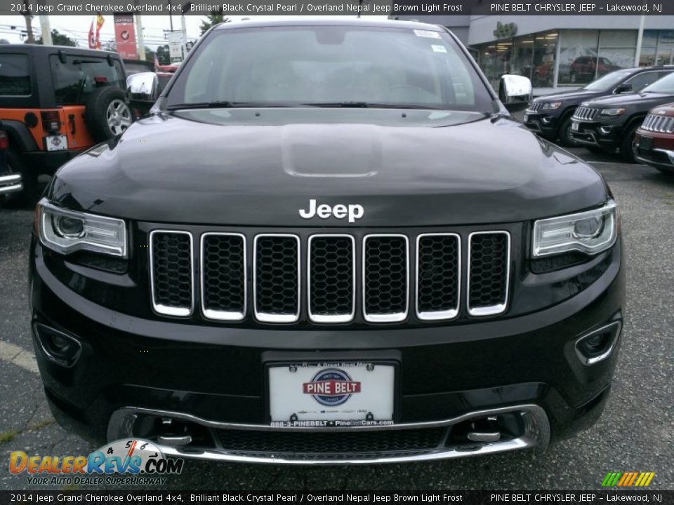 2014 Jeep Grand Cherokee Overland 4x4 Brilliant Black Crystal Pearl / Overland Nepal Jeep Brown Light Frost Photo #2
