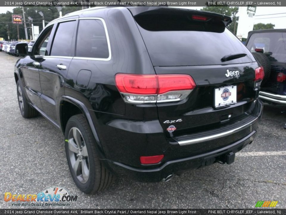 2014 Jeep Grand Cherokee Overland 4x4 Brilliant Black Crystal Pearl / Overland Nepal Jeep Brown Light Frost Photo #4