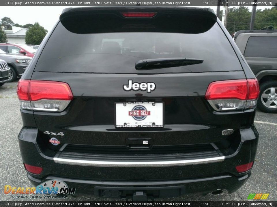 2014 Jeep Grand Cherokee Overland 4x4 Brilliant Black Crystal Pearl / Overland Nepal Jeep Brown Light Frost Photo #5