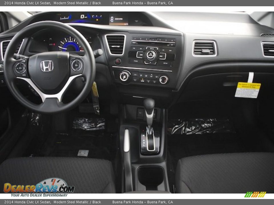 2014 Honda Civic LX Sedan Modern Steel Metallic / Black Photo #14