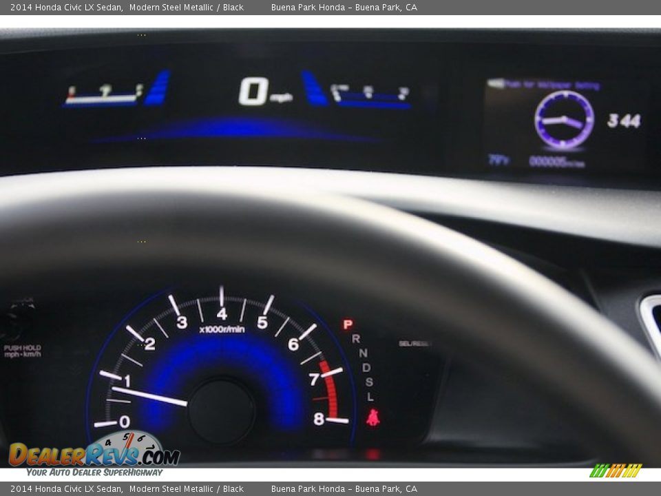 2014 Honda Civic LX Sedan Modern Steel Metallic / Black Photo #16