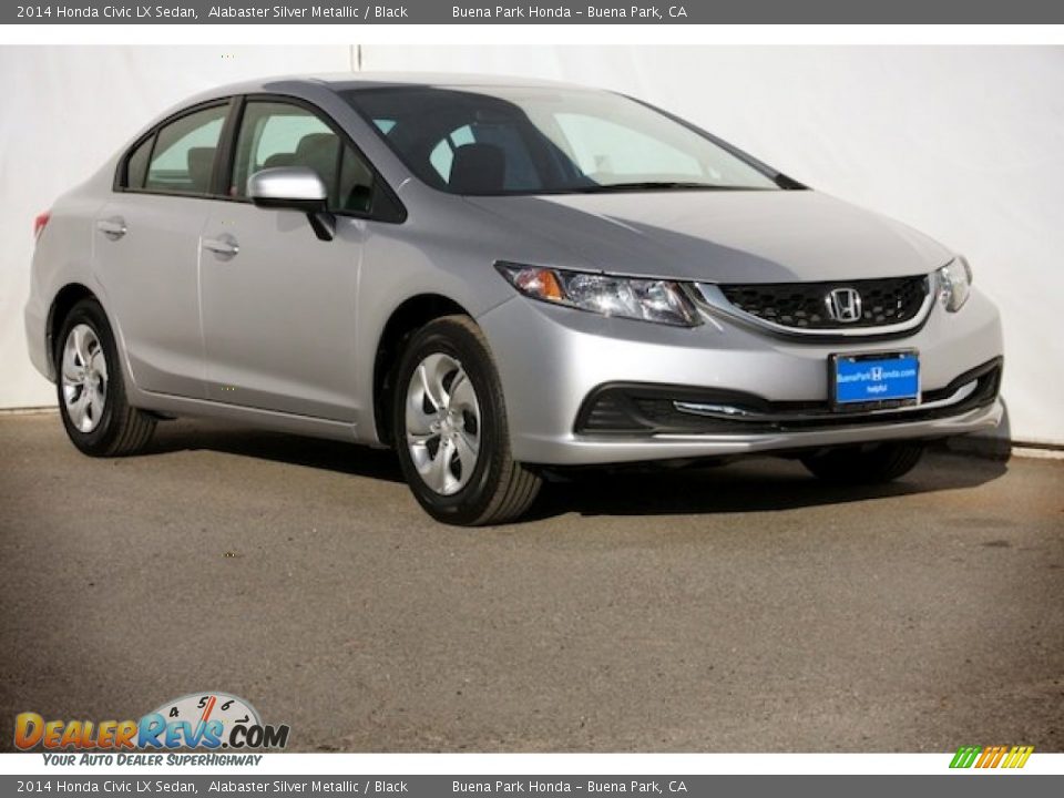 2014 Honda Civic LX Sedan Alabaster Silver Metallic / Black Photo #1