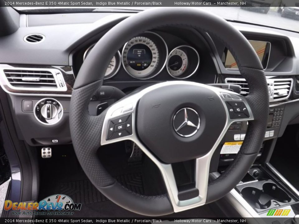 2014 Mercedes-Benz E 350 4Matic Sport Sedan Indigo Blue Metallic / Porcelain/Black Photo #15