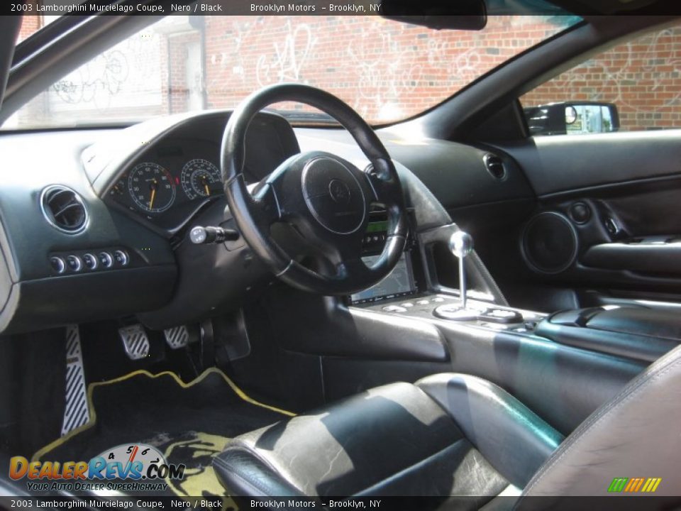 Black Interior - 2003 Lamborghini Murcielago Coupe Photo #30
