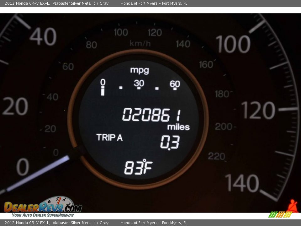 2012 Honda CR-V EX-L Alabaster Silver Metallic / Gray Photo #34