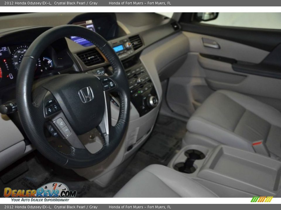 2012 Honda Odyssey EX-L Crystal Black Pearl / Gray Photo #12