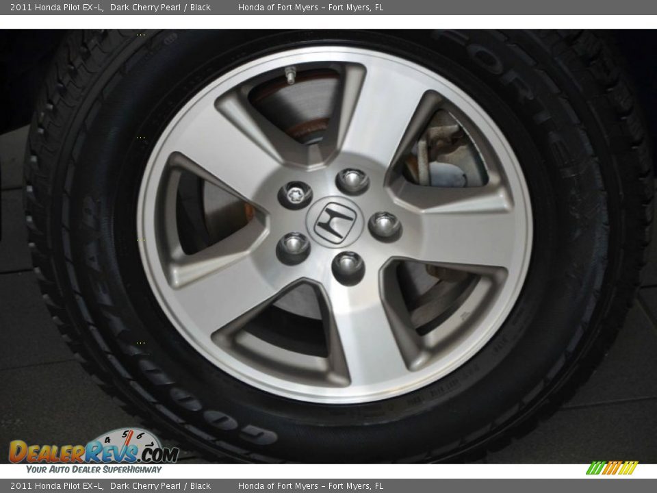 2011 Honda Pilot EX-L Dark Cherry Pearl / Black Photo #3