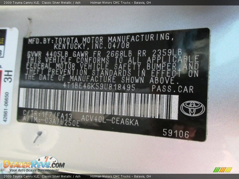 2009 Toyota Camry XLE Classic Silver Metallic / Ash Photo #5