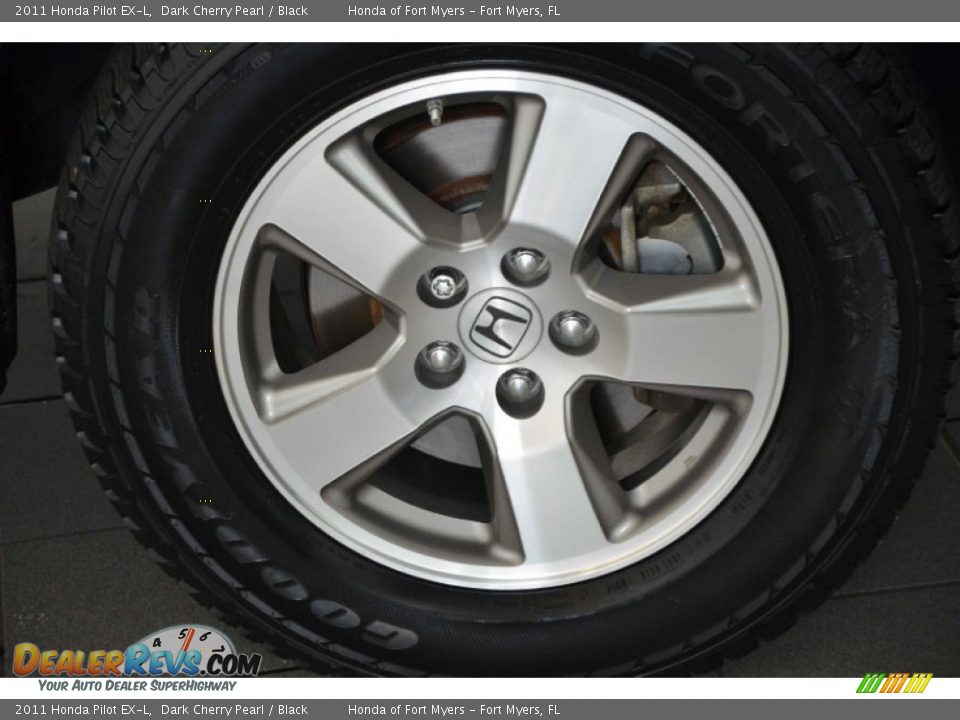 2011 Honda Pilot EX-L Dark Cherry Pearl / Black Photo #4