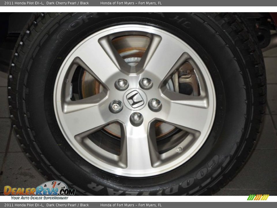 2011 Honda Pilot EX-L Dark Cherry Pearl / Black Photo #10