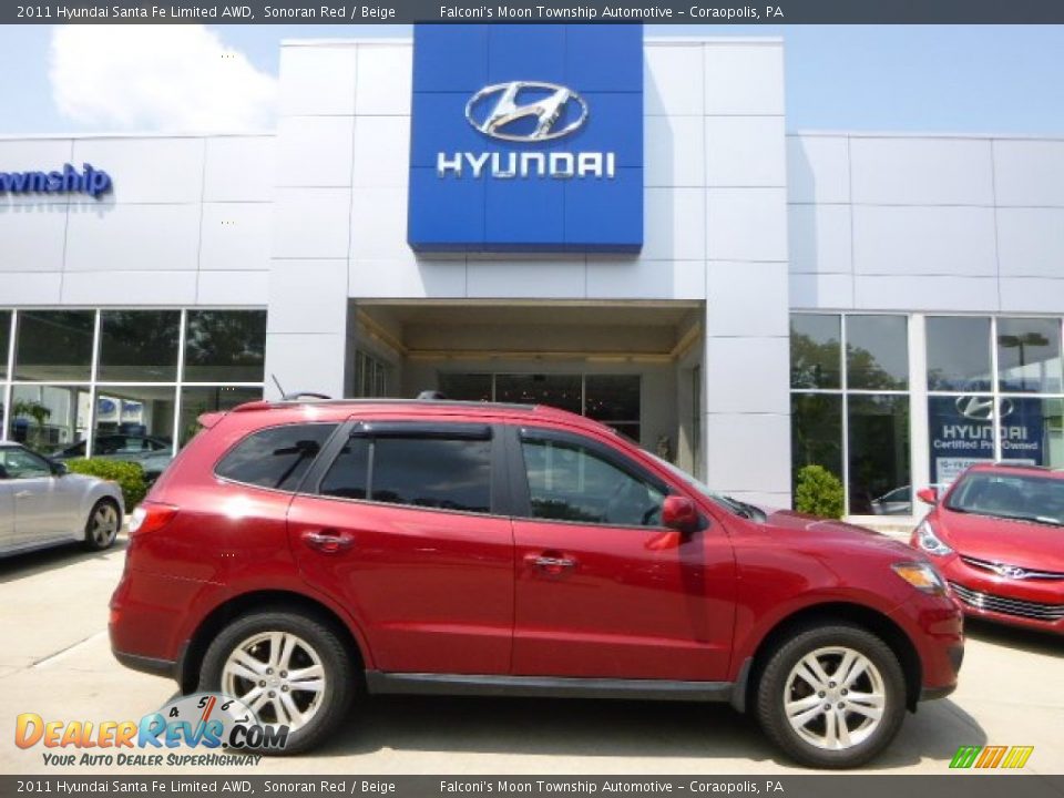 2011 Hyundai Santa Fe Limited AWD Sonoran Red / Beige Photo #1