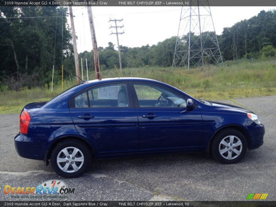 2009 Hyundai Accent GLS 4 Door Dark Sapphire Blue / Gray Photo #5