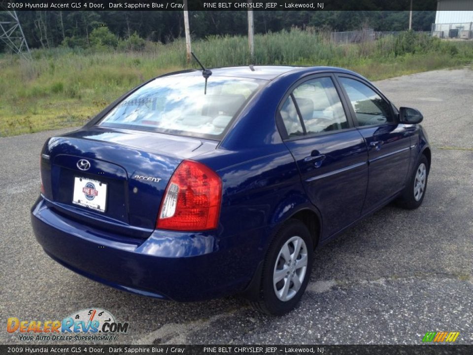 2009 Hyundai Accent GLS 4 Door Dark Sapphire Blue / Gray Photo #7