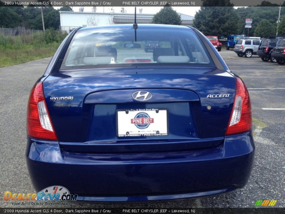 2009 Hyundai Accent GLS 4 Door Dark Sapphire Blue / Gray Photo #8