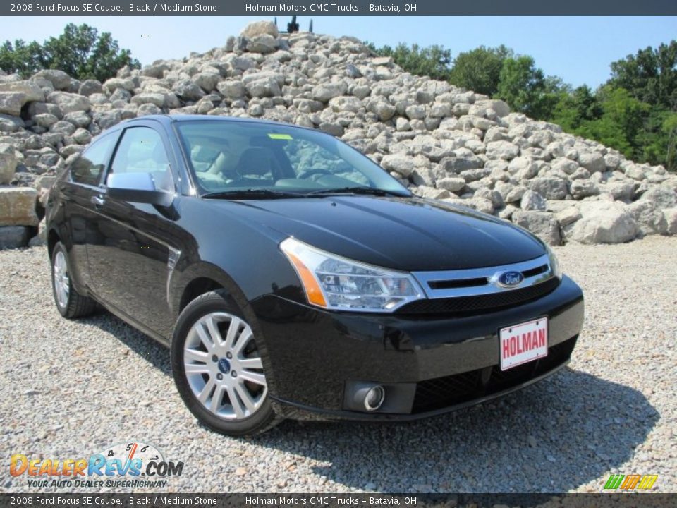 2008 Ford Focus SE Coupe Black / Medium Stone Photo #1