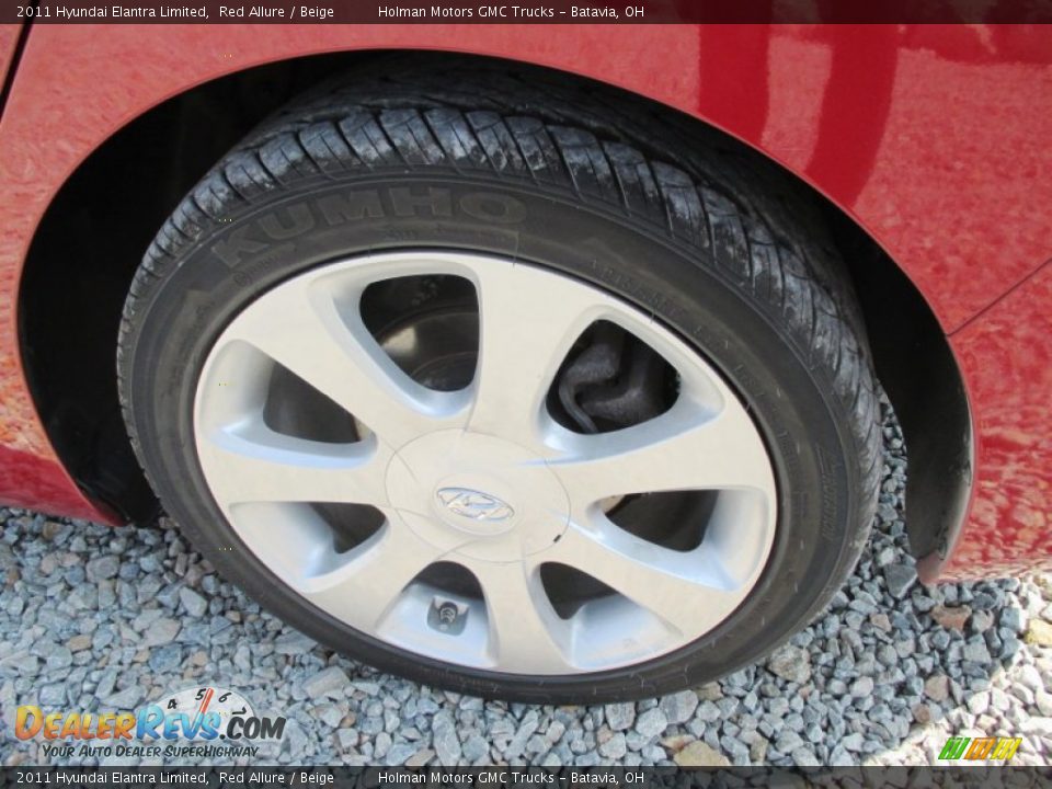 2011 Hyundai Elantra Limited Red Allure / Beige Photo #24