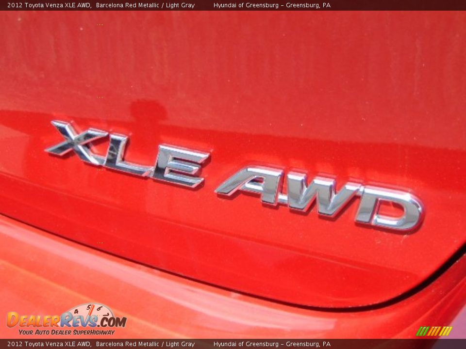 2012 Toyota Venza XLE AWD Barcelona Red Metallic / Light Gray Photo #9