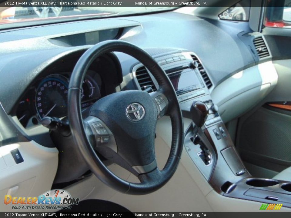 2012 Toyota Venza XLE AWD Barcelona Red Metallic / Light Gray Photo #12