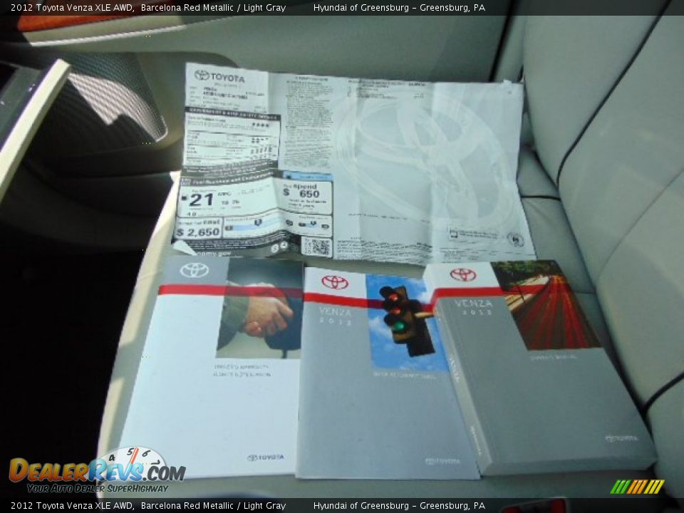 2012 Toyota Venza XLE AWD Barcelona Red Metallic / Light Gray Photo #24