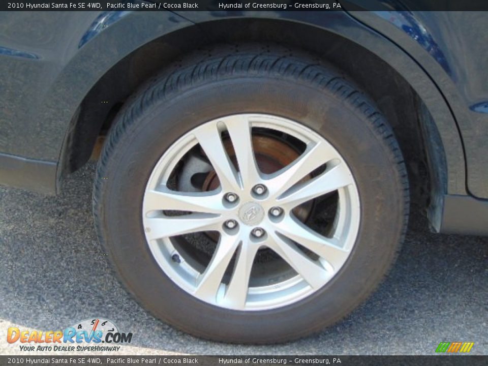 2010 Hyundai Santa Fe SE 4WD Pacific Blue Pearl / Cocoa Black Photo #3
