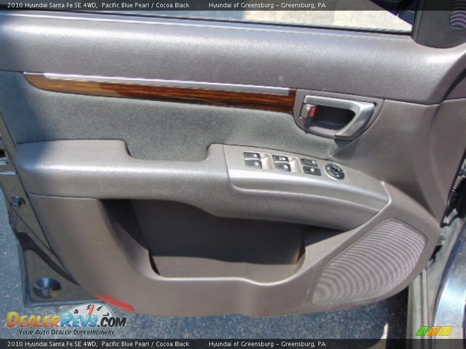 2010 Hyundai Santa Fe SE 4WD Pacific Blue Pearl / Cocoa Black Photo #11