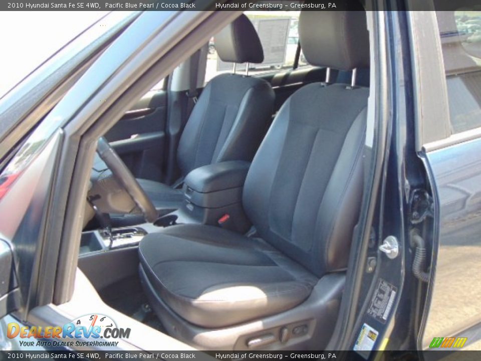 2010 Hyundai Santa Fe SE 4WD Pacific Blue Pearl / Cocoa Black Photo #14