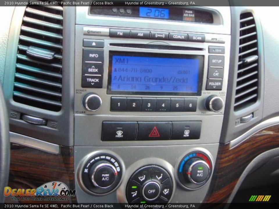 2010 Hyundai Santa Fe SE 4WD Pacific Blue Pearl / Cocoa Black Photo #17