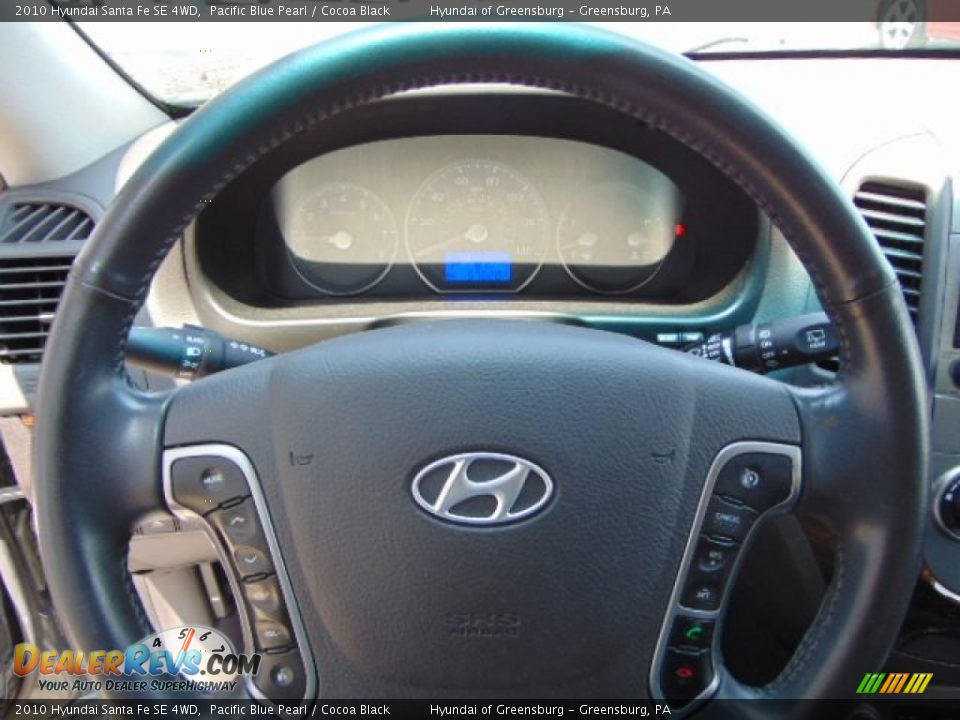 2010 Hyundai Santa Fe SE 4WD Pacific Blue Pearl / Cocoa Black Photo #18