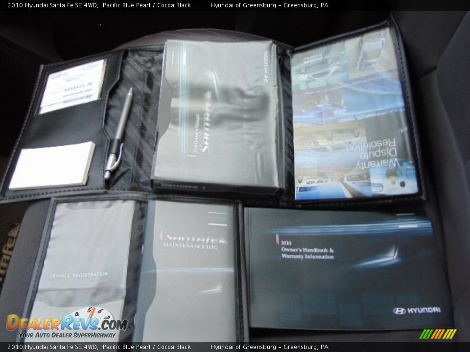 2010 Hyundai Santa Fe SE 4WD Pacific Blue Pearl / Cocoa Black Photo #22