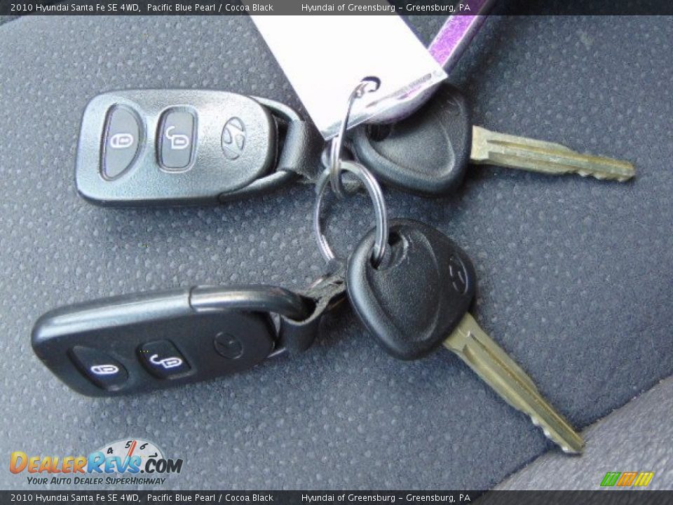 2010 Hyundai Santa Fe SE 4WD Pacific Blue Pearl / Cocoa Black Photo #23