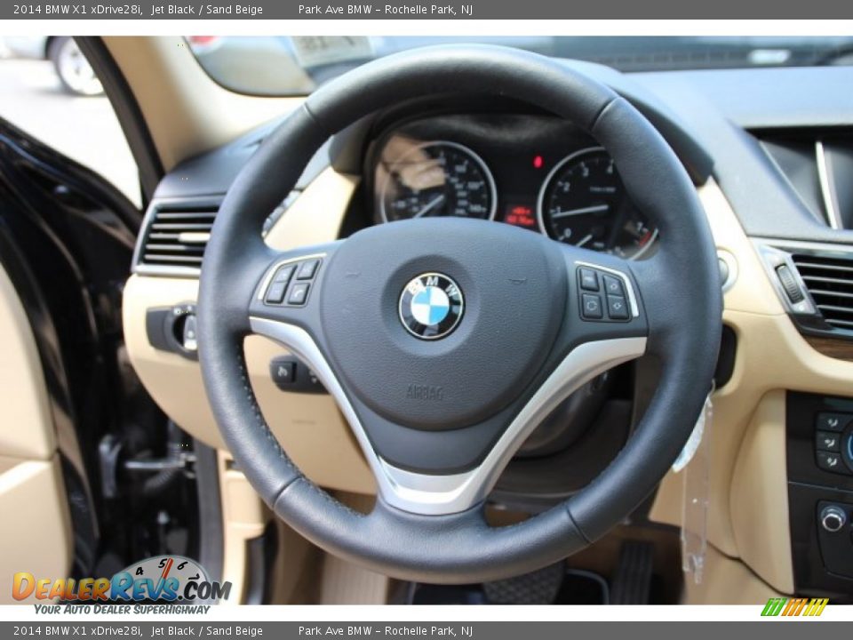 2014 BMW X1 xDrive28i Jet Black / Sand Beige Photo #17