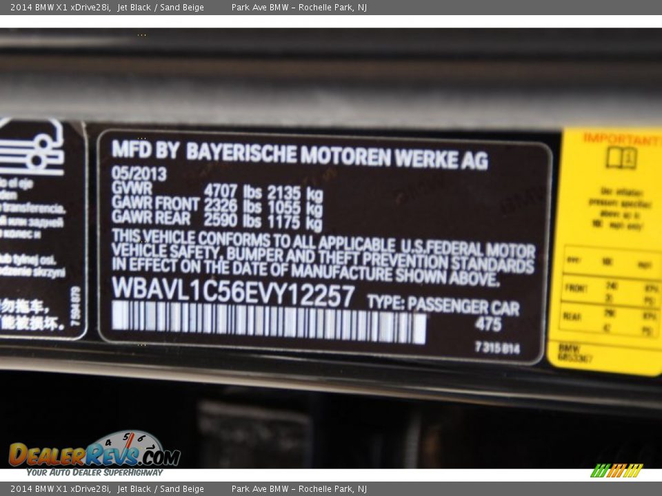 2014 BMW X1 xDrive28i Jet Black / Sand Beige Photo #33