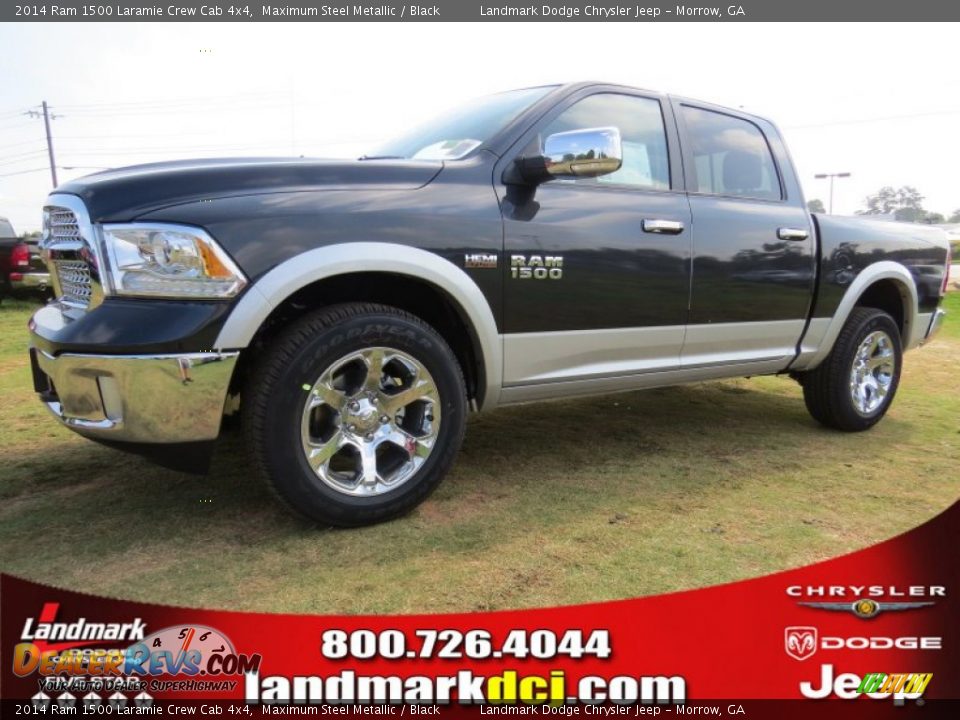 2014 Ram 1500 Laramie Crew Cab 4x4 Maximum Steel Metallic / Black Photo #1